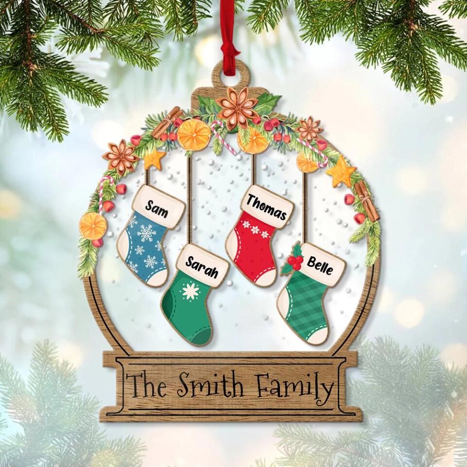 Christmas Laurel Wreath And Socks - Housewarming Gifts - Custom Ornament - Christmas Gift - Image 7