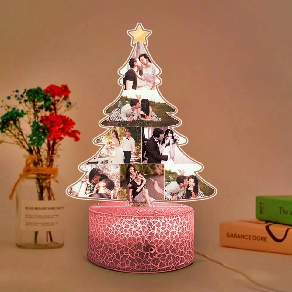 Couple Photo Christmas Tree Personalized Night Light - Image 3