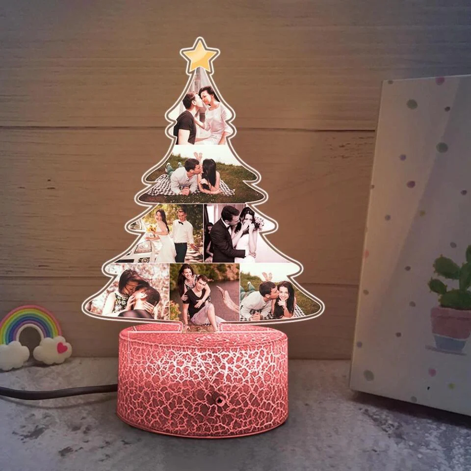 Couple Photo Christmas Tree Personalized Night Light - Image 4
