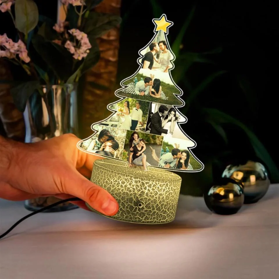 Couple Photo Christmas Tree Personalized Night Light - Image 5
