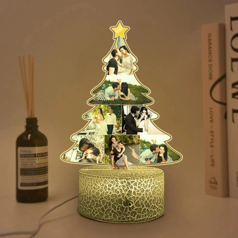 Couple Photo Christmas Tree Personalized Night Light - Image 6
