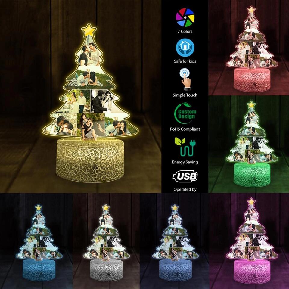 Couple Photo Christmas Tree Personalized Night Light - Image 8