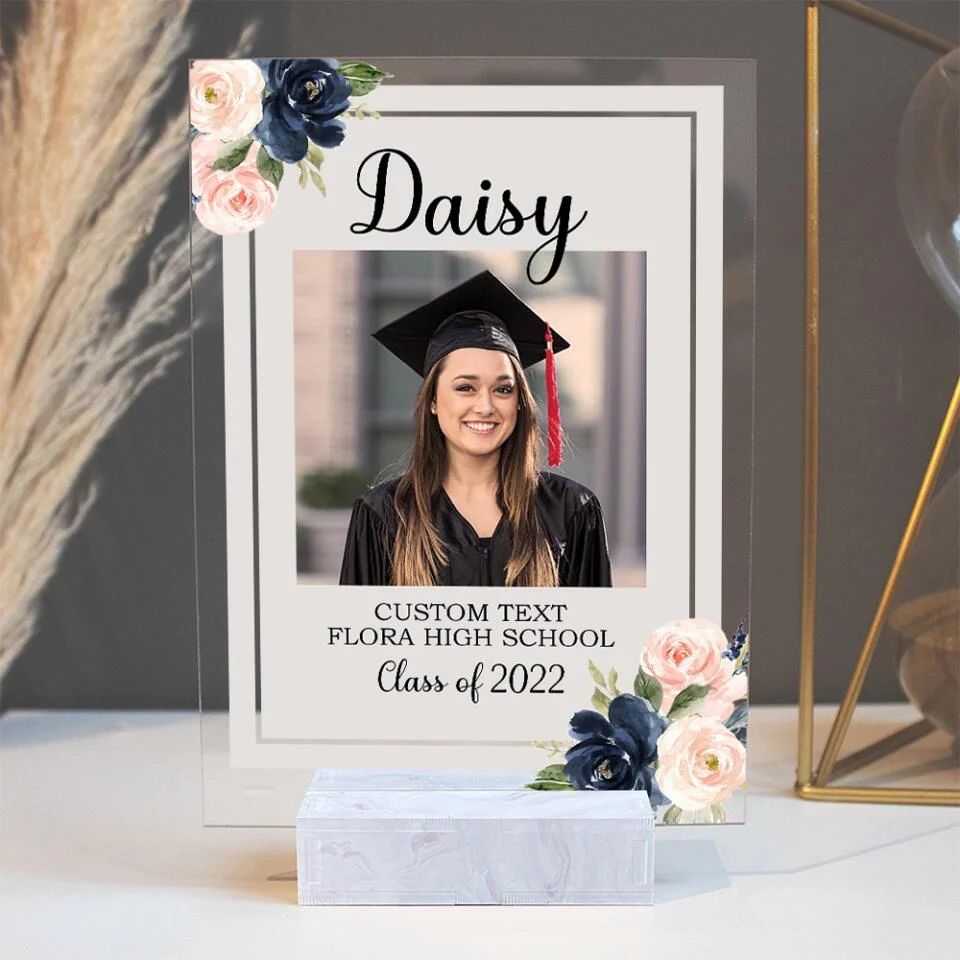 Class Of 2025 Photo Graduation Acrylic Plaque With Wood Stand - Custom Photo And Text - Best Graduation Gifts | 211IHPNPAP513 - Image 4