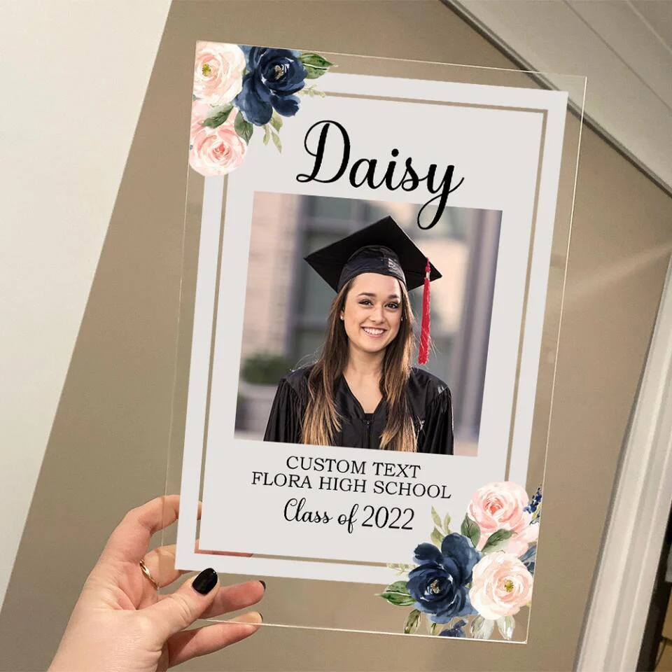 Class Of 2025 Photo Graduation Acrylic Plaque With Wood Stand - Custom Photo And Text - Best Graduation Gifts | 211IHPNPAP513 - Image 5