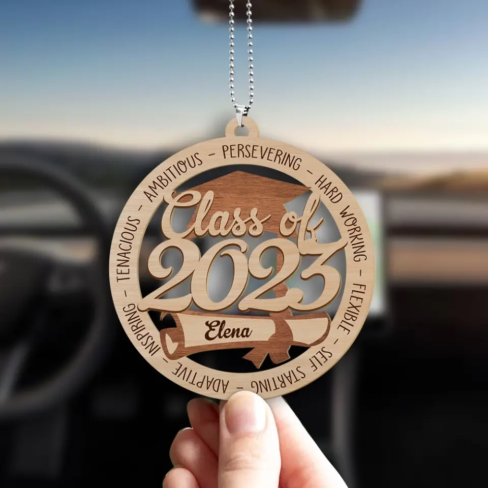 Class Of 2025 Ambitious Persevering Hard Working Flexible - Custom Name Wooden Ornament - Graduation Gifts | 306IHPNPOR627 - Image 4