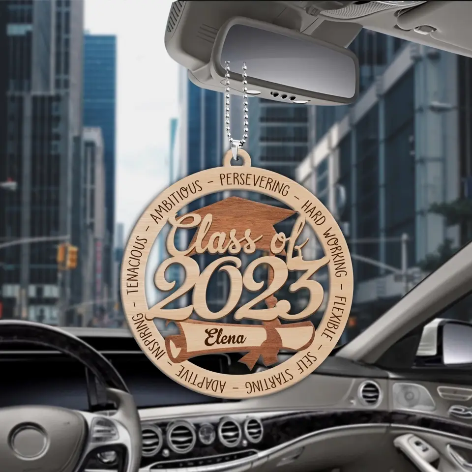 Class Of 2025 Ambitious Persevering Hard Working Flexible - Custom Name Wooden Ornament - Graduation Gifts | 306IHPNPOR627 - Image 6