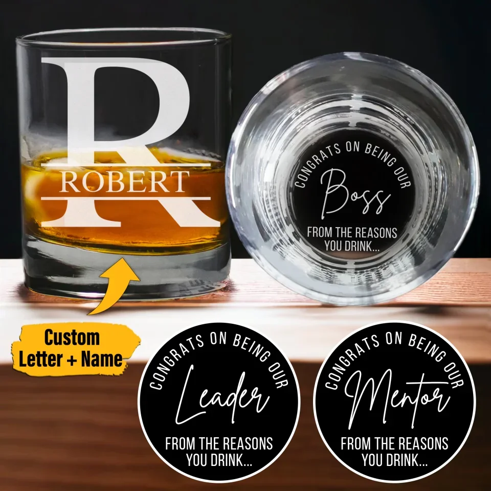 Congrats From the Reasons You Drink - Whiskey Glass - Appreciation Gift for Boss, Mentor, Leader, Coworkers - Image 4