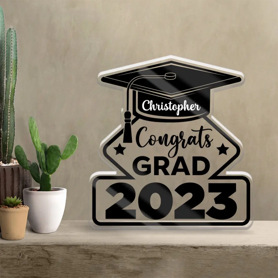 Congrats Grad Class Of 2025 - Personalized Shape Acrylic Plaque - Image 3