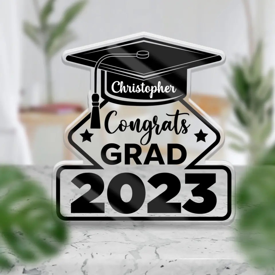 Congrats Grad Class Of 2025 - Personalized Shape Acrylic Plaque - Image 4