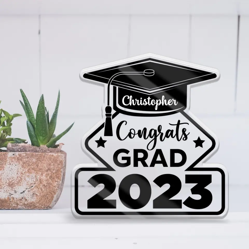 Congrats Grad Class Of 2025 - Personalized Shape Acrylic Plaque - Image 7