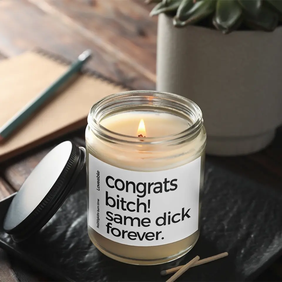 Congrats Same Dick Forever - Personalized Scented Candle - Funny Gift For Friend - Image 3