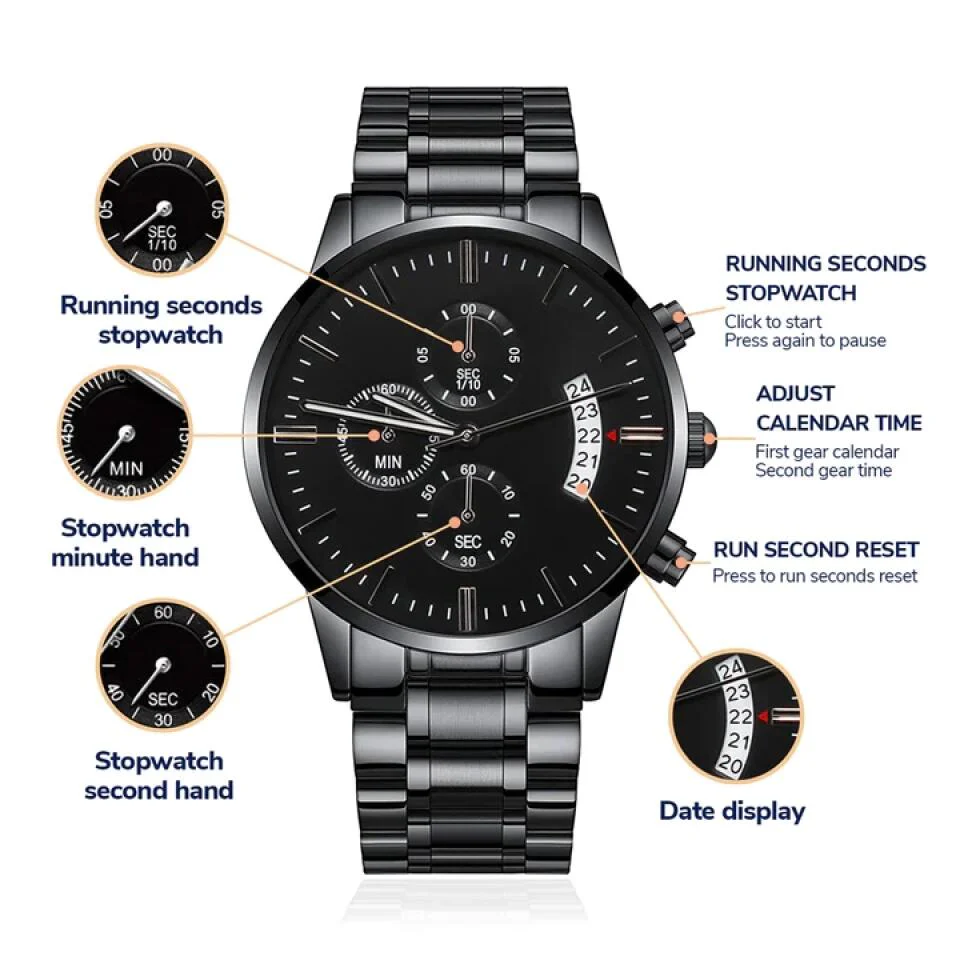 Congratulation on Your Academy Graduation - Personalized Name & Date - Custom Academy's Name - Men's Watch - Engraved Watch - Graduation Gift - for Seniors - 303ICNNPWA325 - Image 7