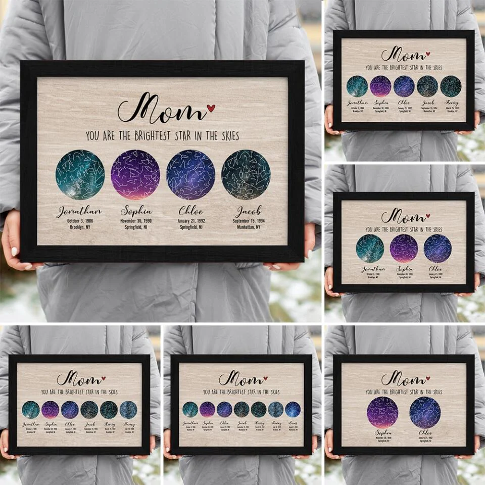 Constellation Night Sky Chart Custom Star Map Canvas Poster Birthday Gift For Mom - Image 12