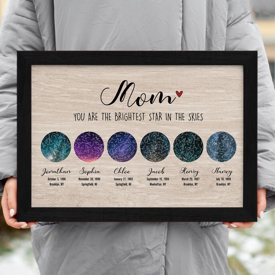 Constellation Night Sky Chart Custom Star Map Canvas Poster Birthday Gift For Mom - Image 14