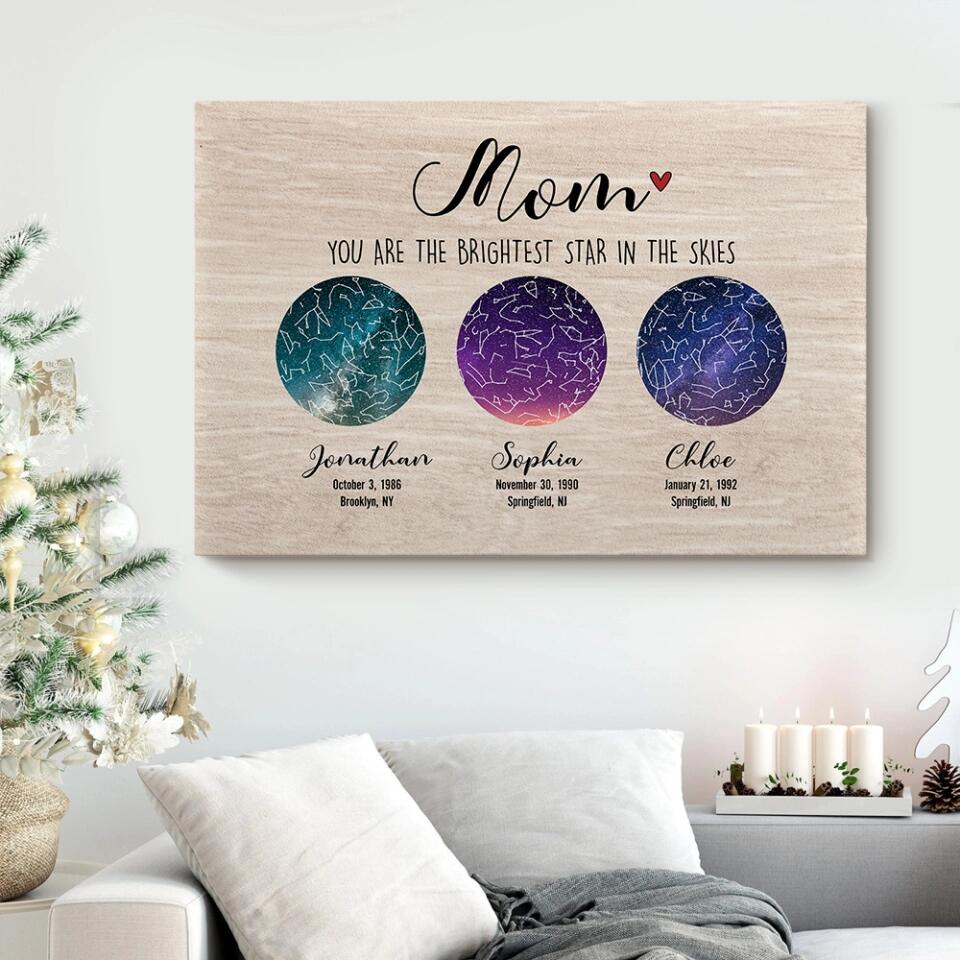 Constellation Night Sky Chart Custom Star Map Canvas Poster Birthday Gift For Mom - Image 7