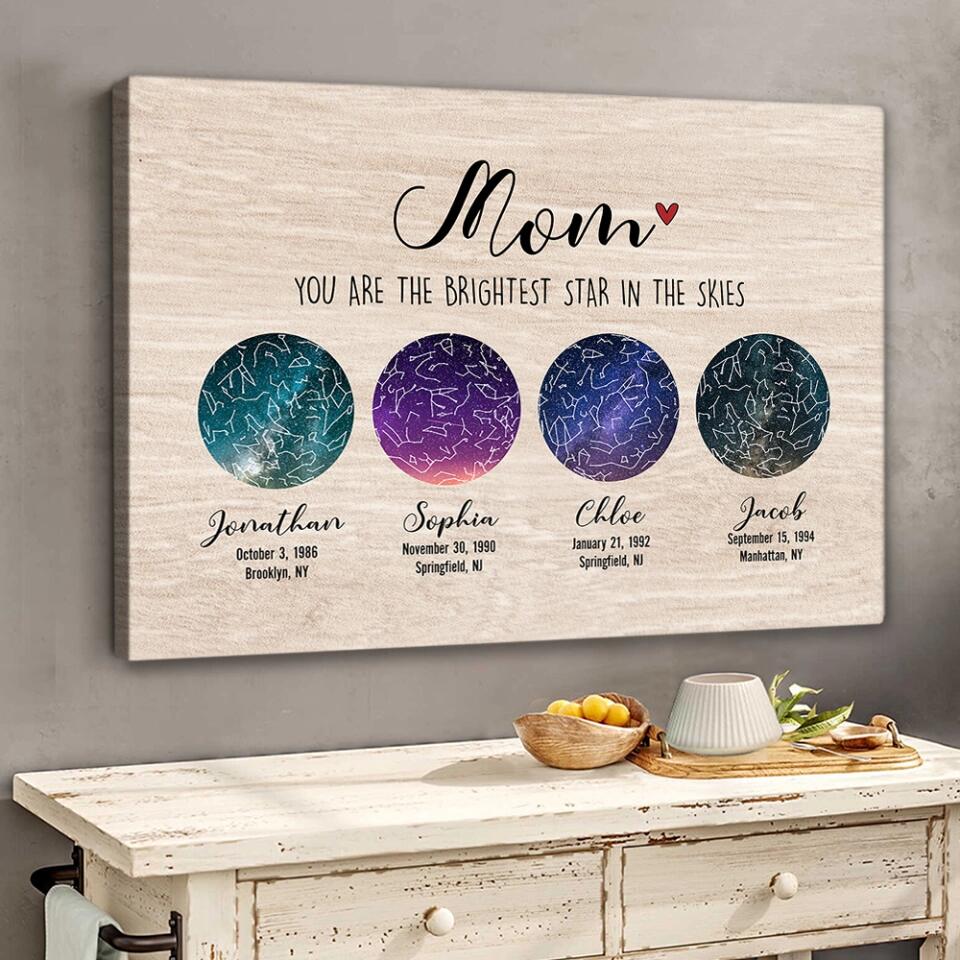Constellation Night Sky Chart Custom Star Map Canvas Poster Birthday Gift For Mom - Image 8