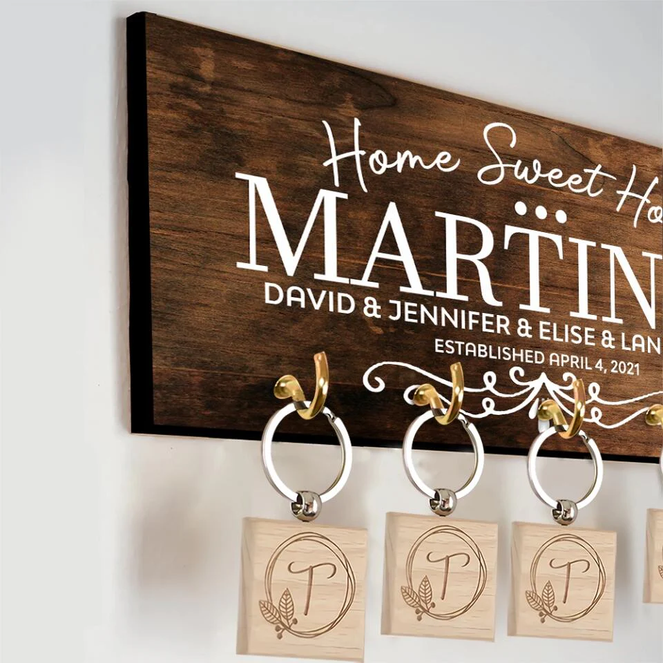 Home Sweet Home Custom Key Holder Marriage Presents - Image 9