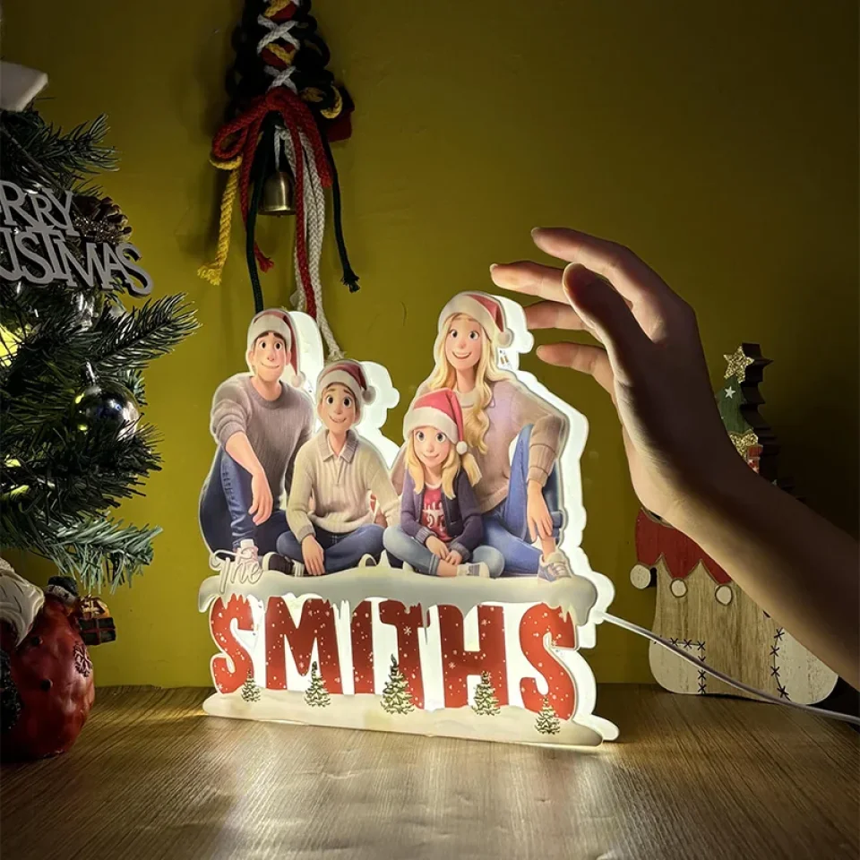 Custom Christmas Cartoon Family Photo Night Light - Personalized Upload Image Remove Background Lamp - Best Xmas Gifts - Image 3