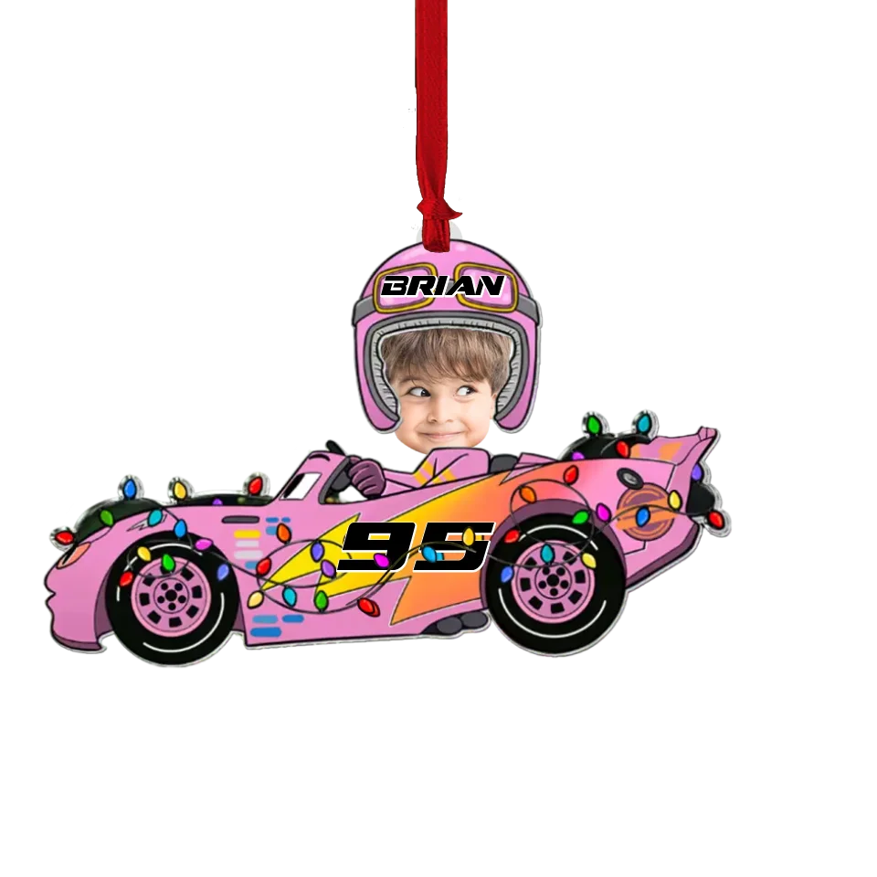 Custom Face Car Toys - Personalized Acrylic Photo Ornament - Funny Christmas Gift for Adult, Kids - Image 2