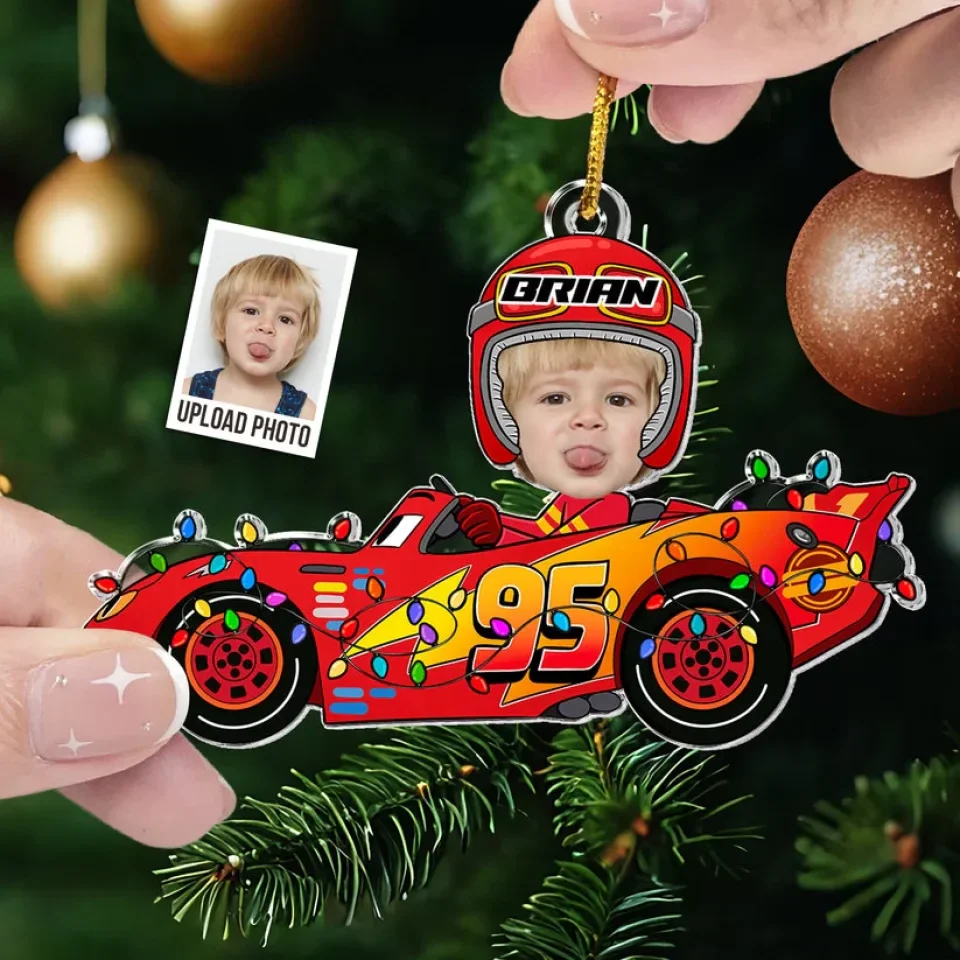 Custom Face Car Toys - Personalized Acrylic Photo Ornament - Funny Christmas Gift for Adult, Kids - Image 4