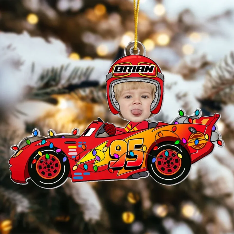 Custom Face Car Toys - Personalized Acrylic Photo Ornament - Funny Christmas Gift for Adult, Kids - Image 5