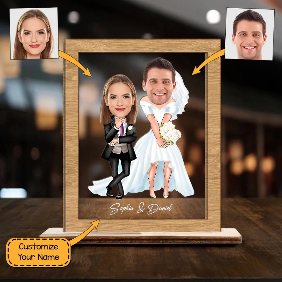 Custom Face Funny Shape For Couple - Personalized Wooden Acrylic Plaque 3 Layers - Best Gift For Couple Wedding Gifts Wedding Anniversaries - 302IHPNPWP281 - Image 3