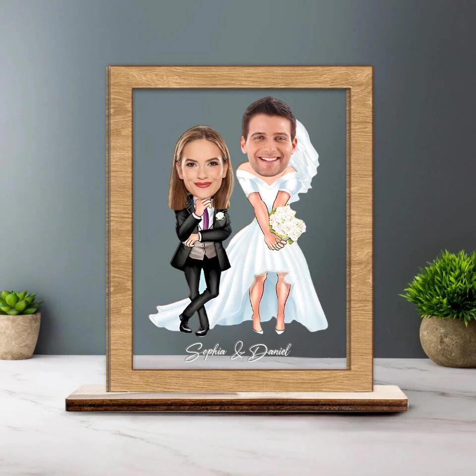 Custom Face Funny Shape For Couple - Personalized Wooden Acrylic Plaque 3 Layers - Best Gift For Couple Wedding Gifts Wedding Anniversaries - 302IHPNPWP281 - Image 4