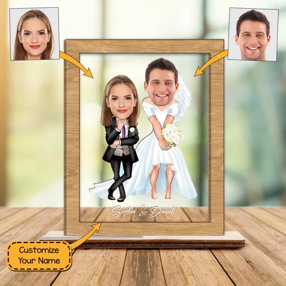 Custom Face Funny Shape For Couple - Personalized Wooden Acrylic Plaque 3 Layers - Best Gift For Couple Wedding Gifts Wedding Anniversaries - 302IHPNPWP281 - Image 5