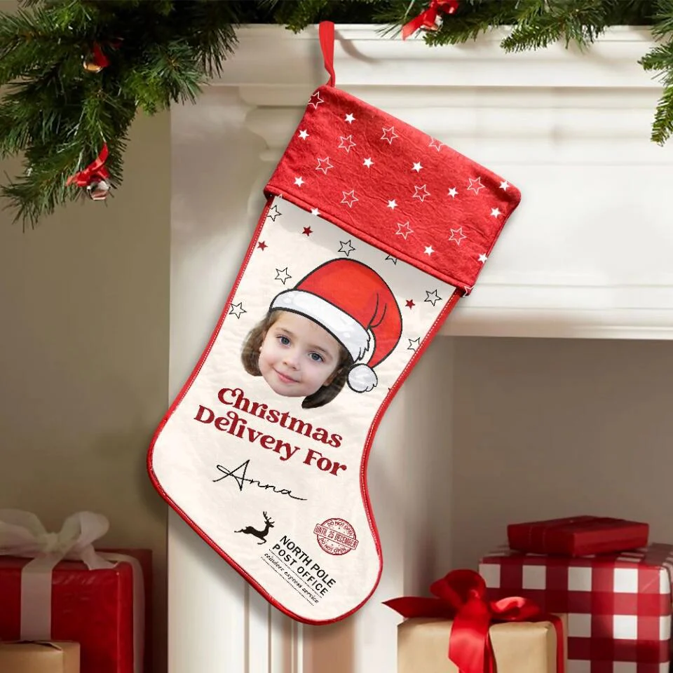 Custom Face Photo Christmas Stocking - Image 5