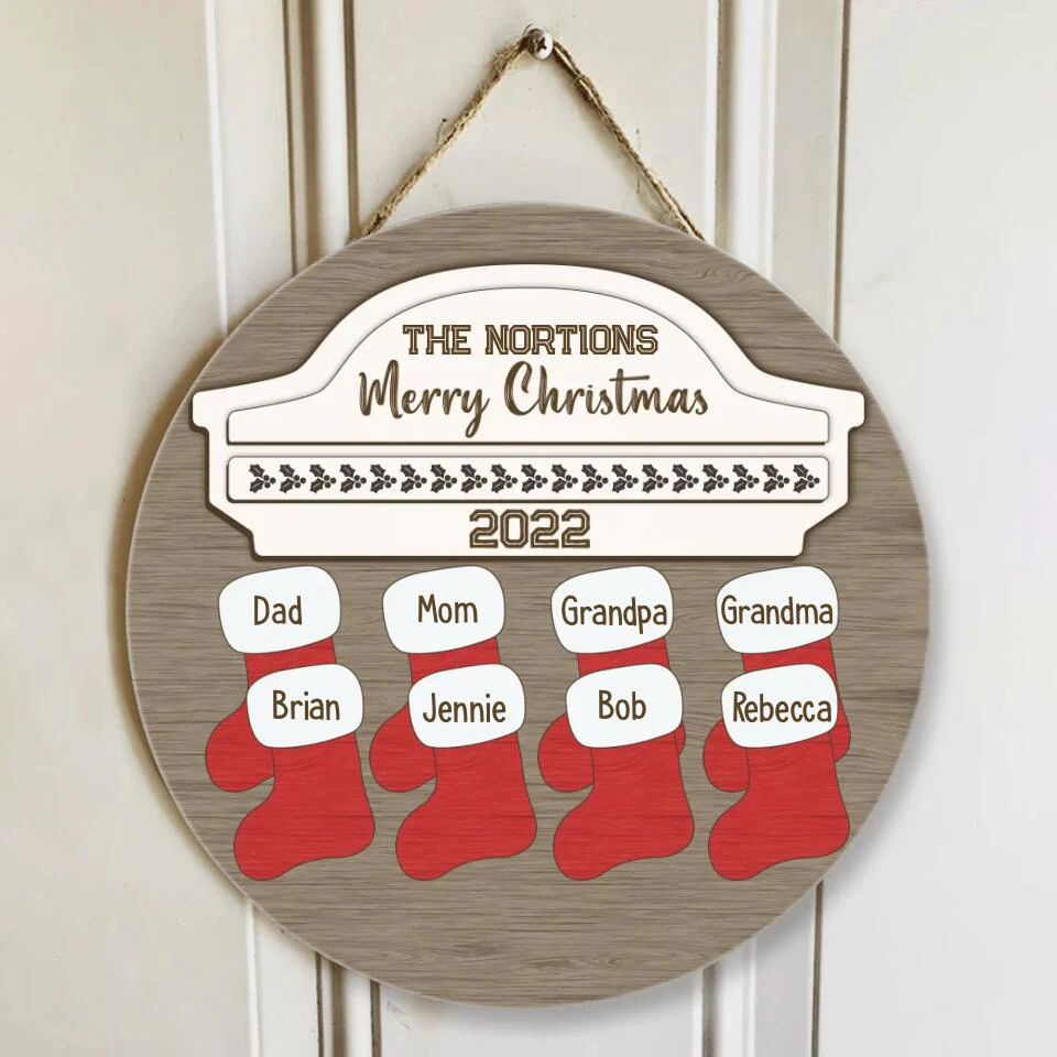 Custom Family Member - Personalized Round Wood Sign - Best Gifts for Family On Christmas - 210IHPNPRW376 - Image 2