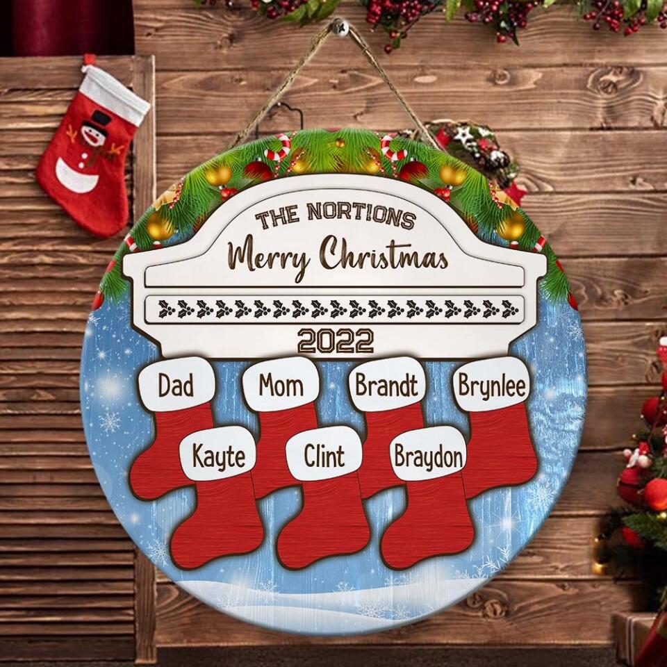 Custom Family Member - Personalized Round Wood Sign - Best Gifts for Family On Christmas - 210IHPNPRW376 - Image 4