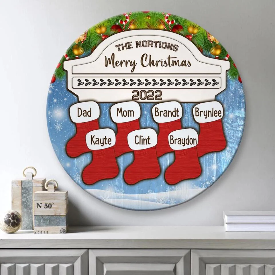 Custom Family Member - Personalized Round Wood Sign - Best Gifts for Family On Christmas - 210IHPNPRW376 - Image 5