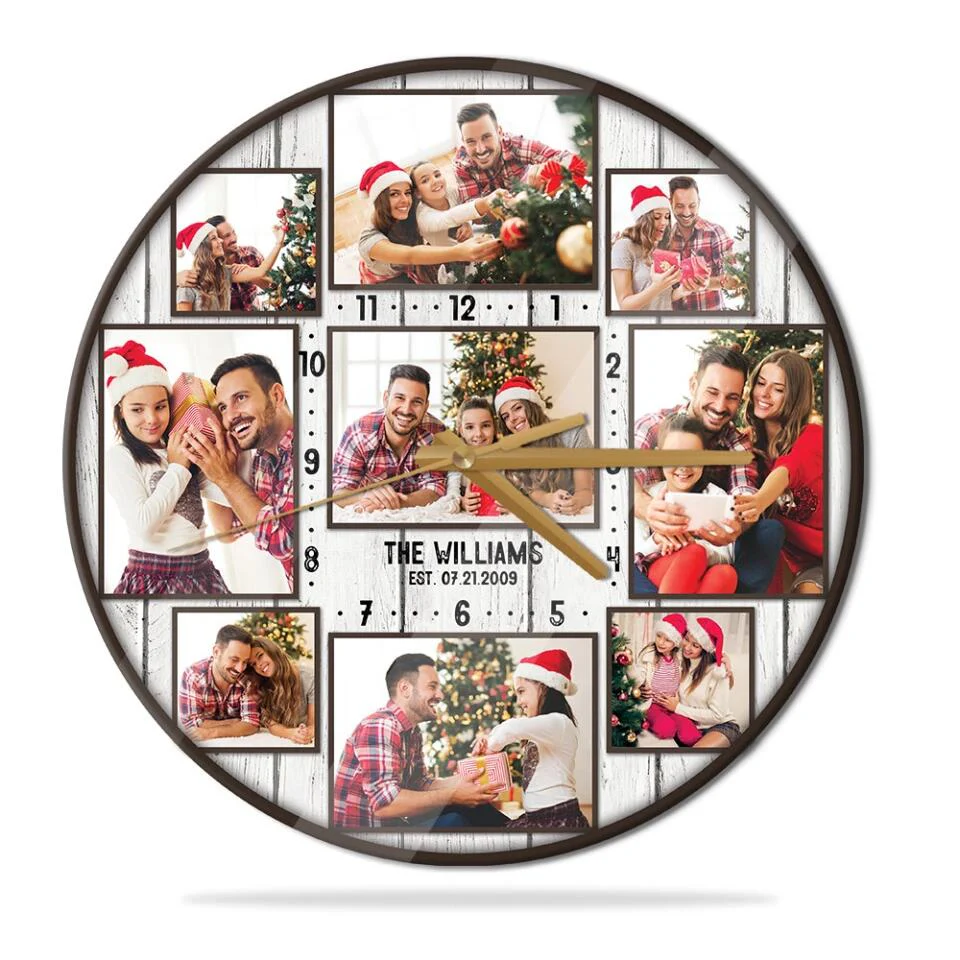 Custom Family Photo Collage - House Warming Present Idea - Custom Wall Clock - Christmas Gift For Parents - Image 7