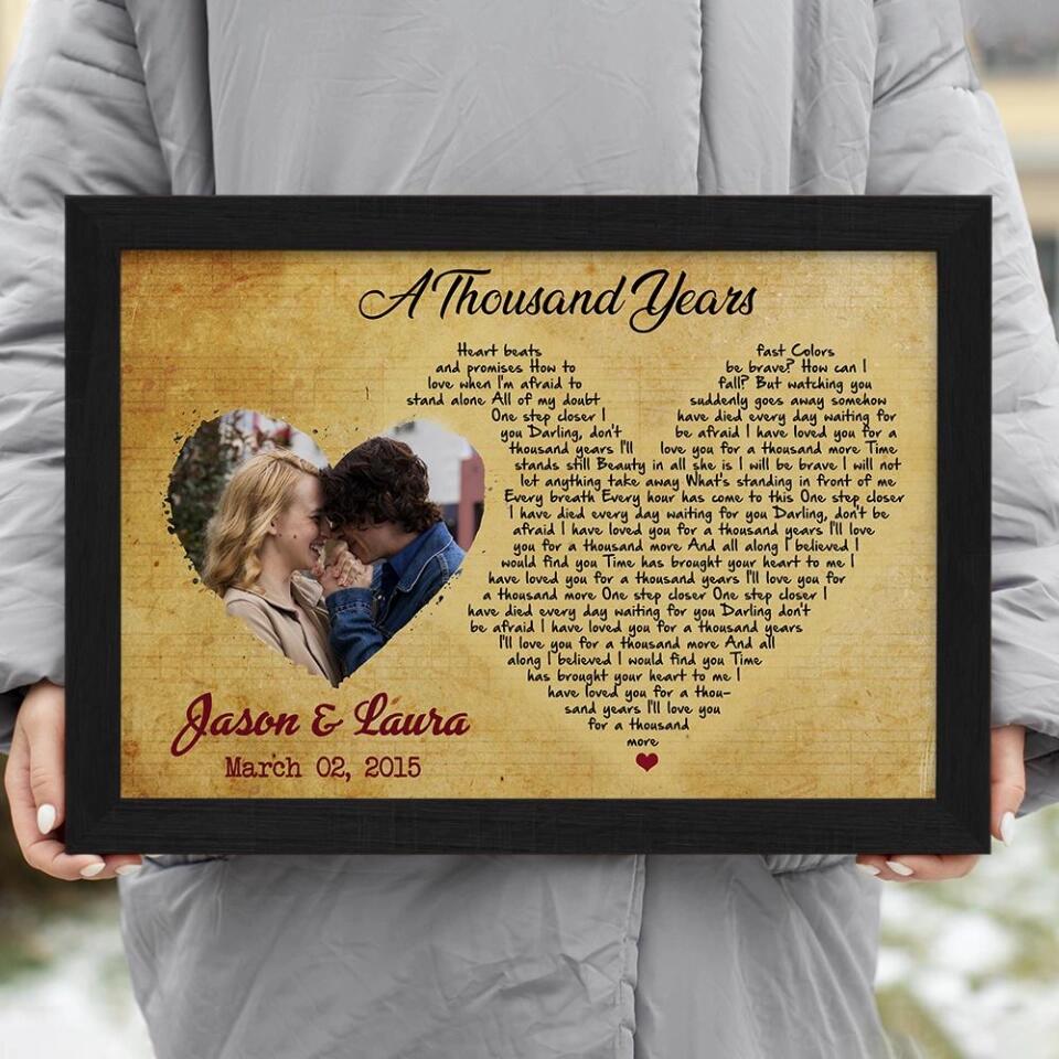 Custom Favorite Song Lyrics Heart Shape Custom Canvas Poster Anniversary Gifts - Image 10