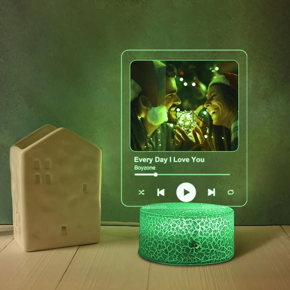 Personalized Valentine Gifts - Custom Favorite Song Name And Singer Custom 3D Light Anniversary Gift For Couples - Image 4