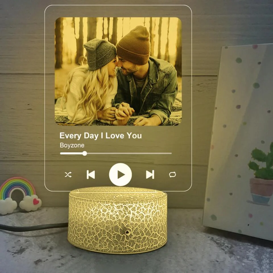 Personalized Valentine Gifts - Custom Favorite Song Name And Singer Custom 3D Light Anniversary Gift For Couples - Image 7