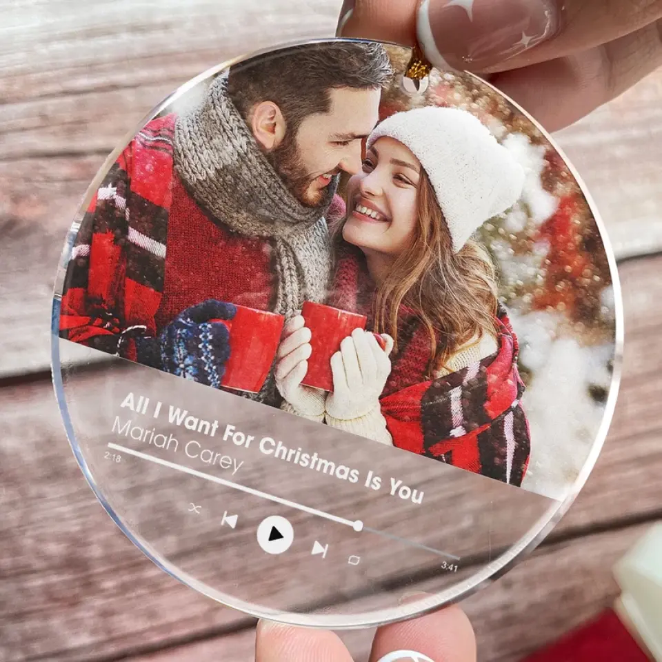 Custom Favorite Song - Personalized Acrylic Ornament with Photo - Christmas Gift for Her Him - Image 7