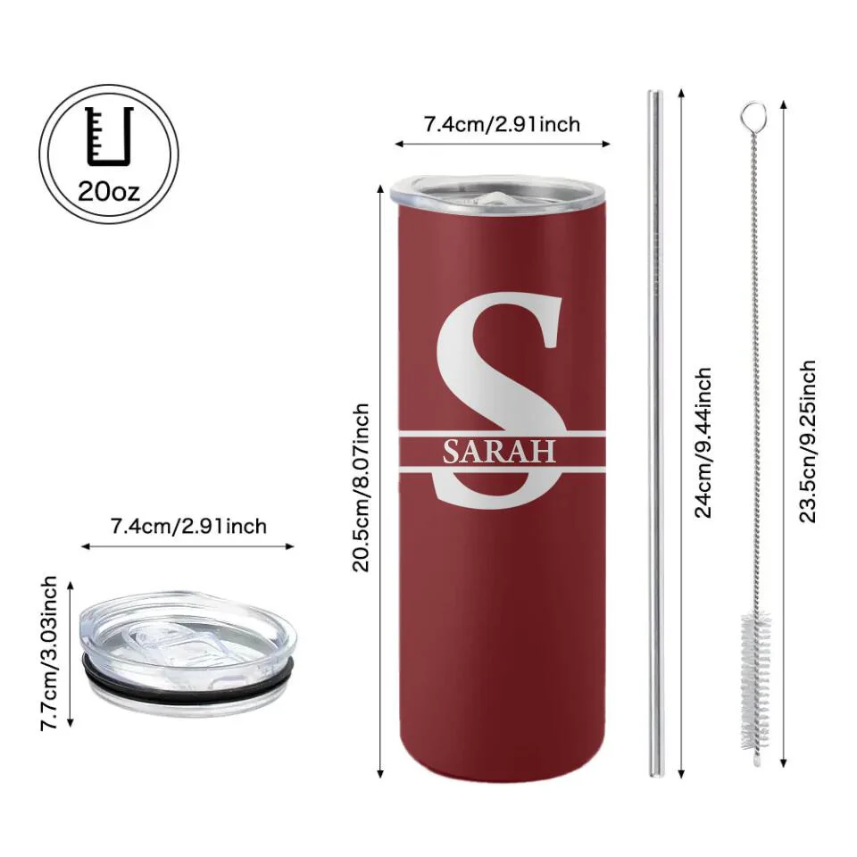 Custom The First Letter And Name Skinny Tumbler - Image 10