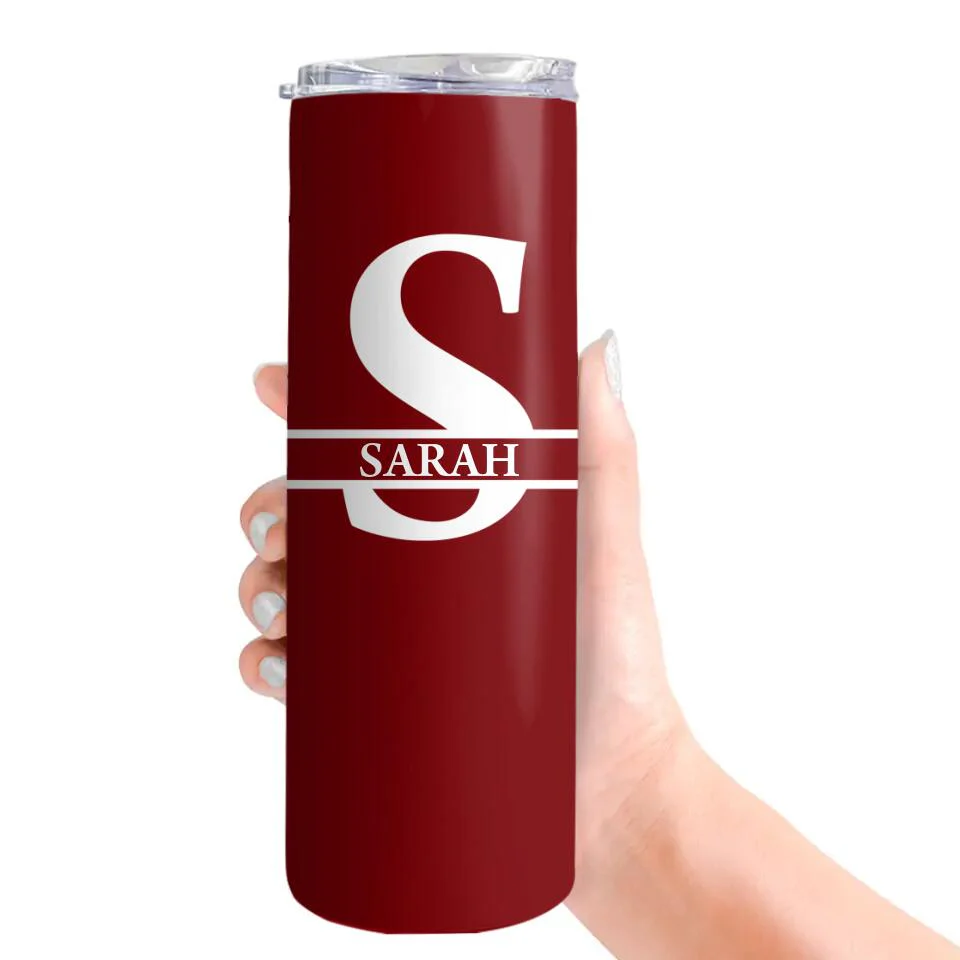 Custom The First Letter And Name Skinny Tumbler - Image 2