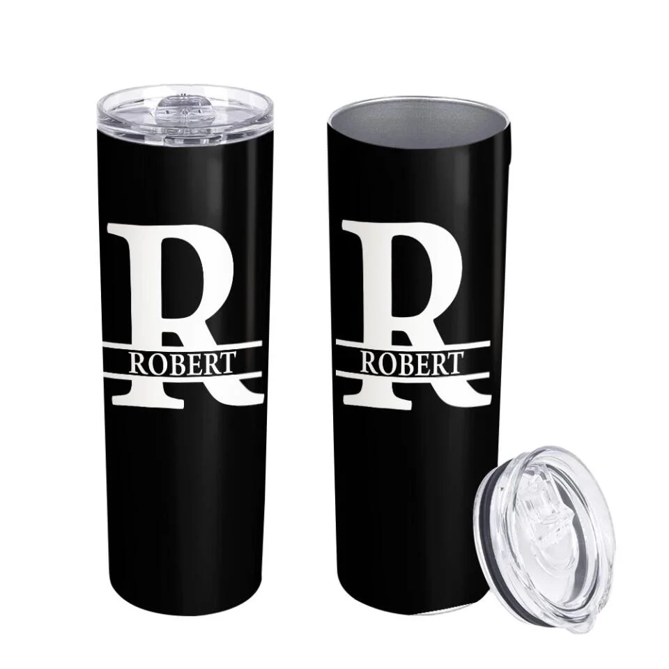 Custom The First Letter And Name Skinny Tumbler - Image 7