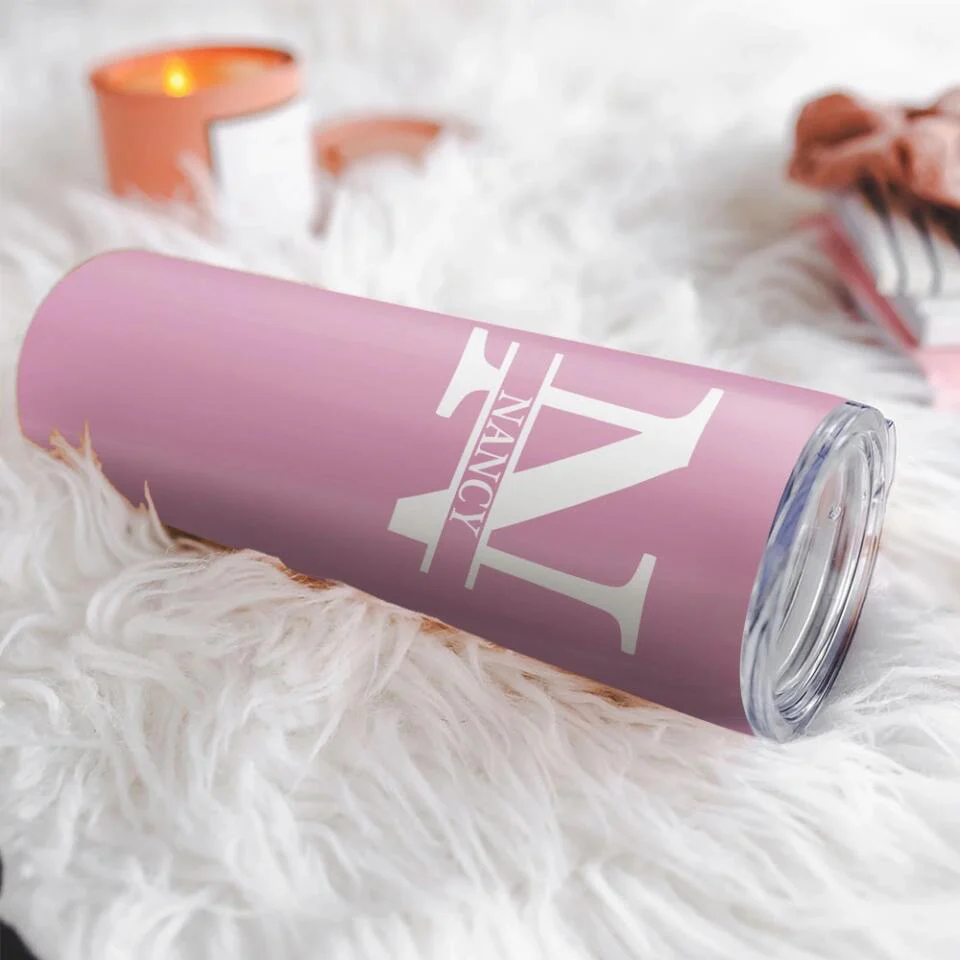 Custom The First Letter And Name Skinny Tumbler - Image 8