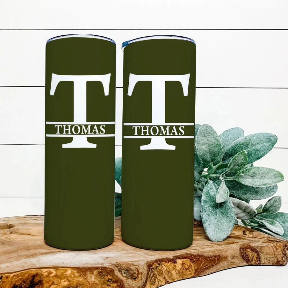 Custom The First Letter And Name Skinny Tumbler - Image 9