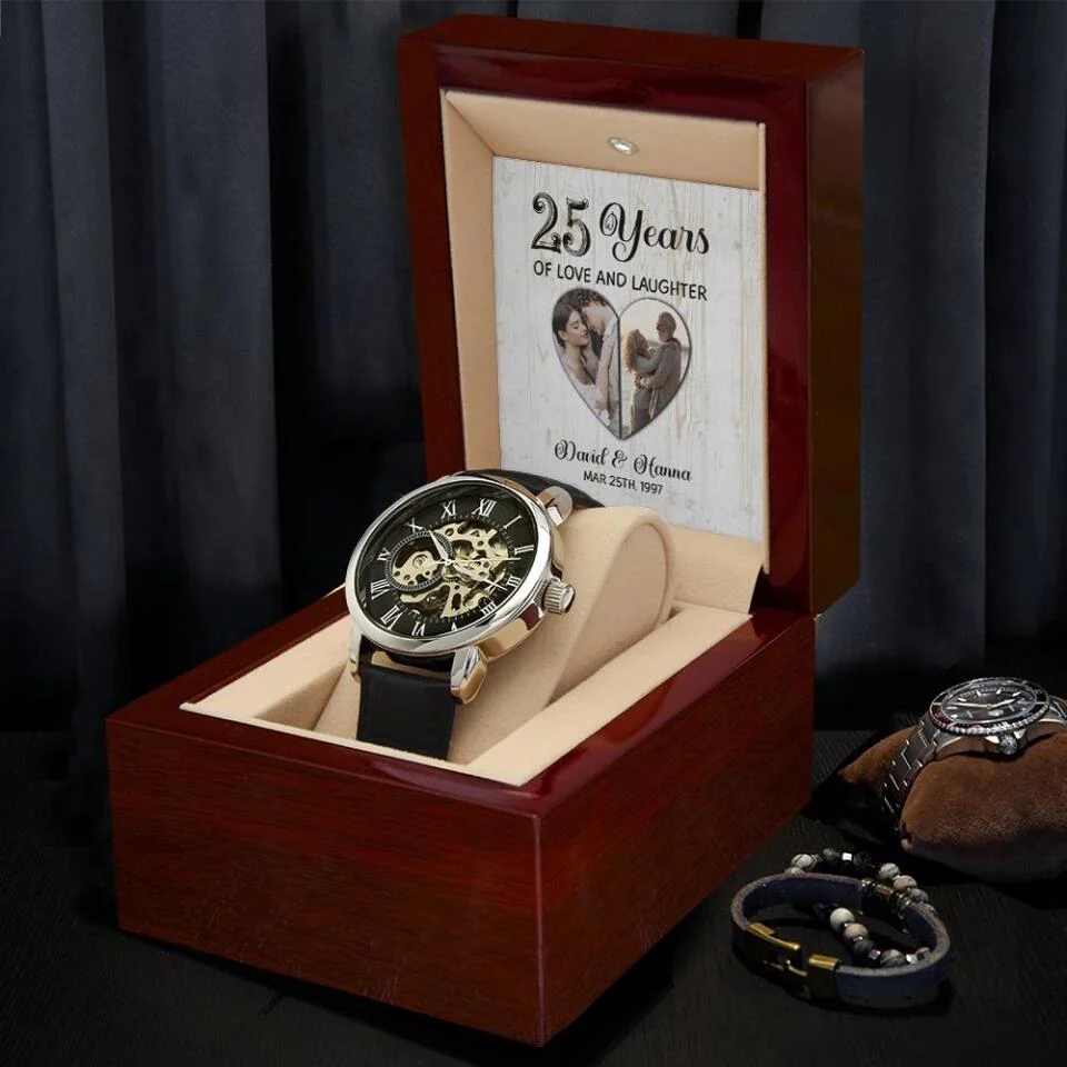 Custom Frame 25th Anniversary Photo Personalized Watch - Image 3