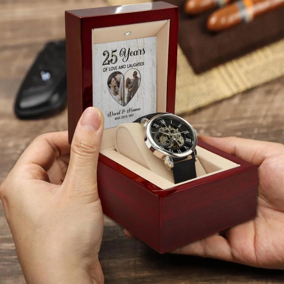 Custom Frame 25th Anniversary Photo Personalized Watch - Image 4