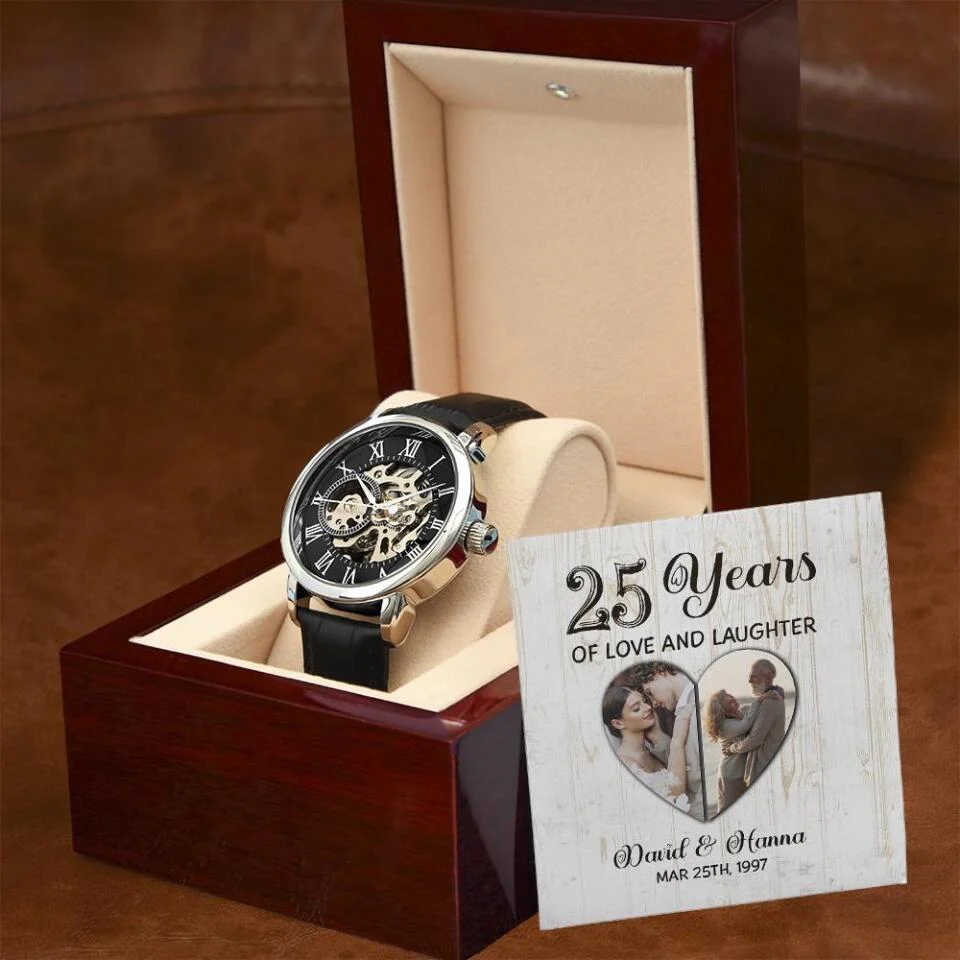 Custom Frame 25th Anniversary Photo Personalized Watch - Image 5