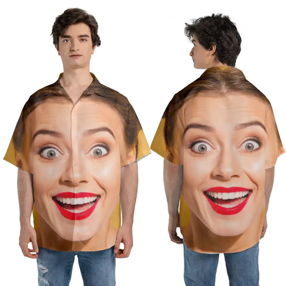 Custom Funny Photo - Hawaiian Shirt - Image 2