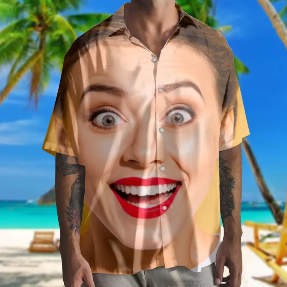 Custom Funny Photo - Hawaiian Shirt - Image 3