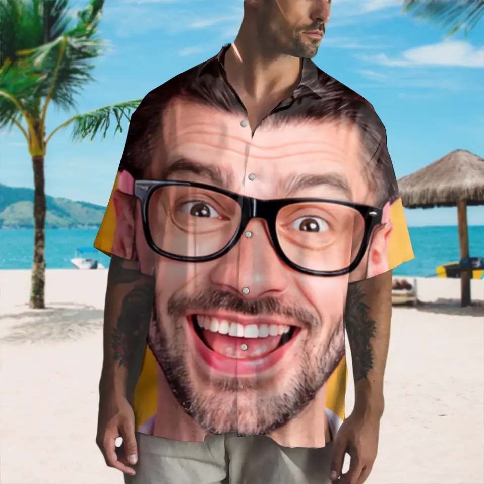 Custom Funny Photo - Hawaiian Shirt - Image 5