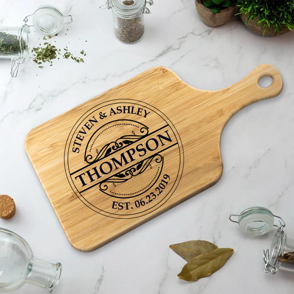 Custom Name And Date In Different Styles - Housewarming Gifts - Custom Wooden Cutting Board - Image 2