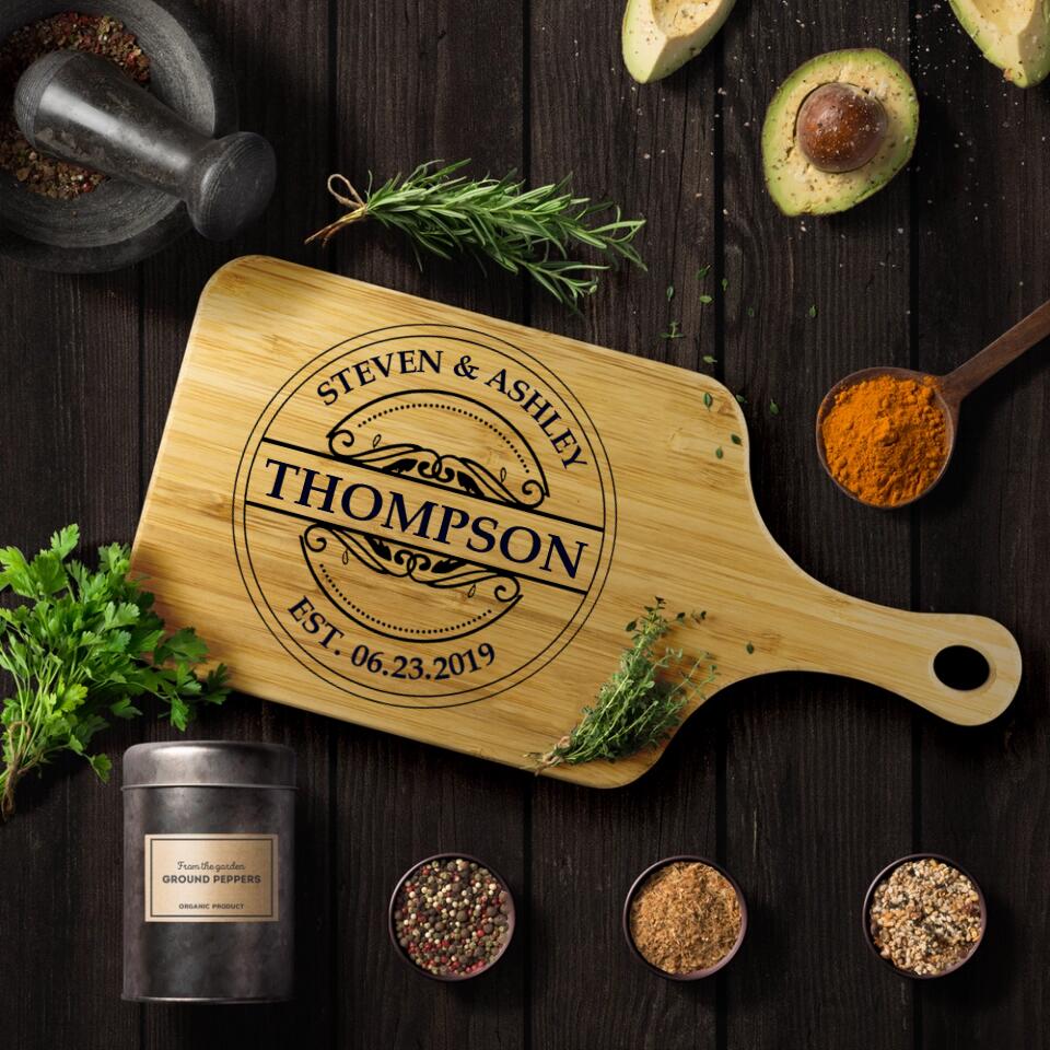 Custom Name And Date In Different Styles - Housewarming Gifts - Custom Wooden Cutting Board - Image 3